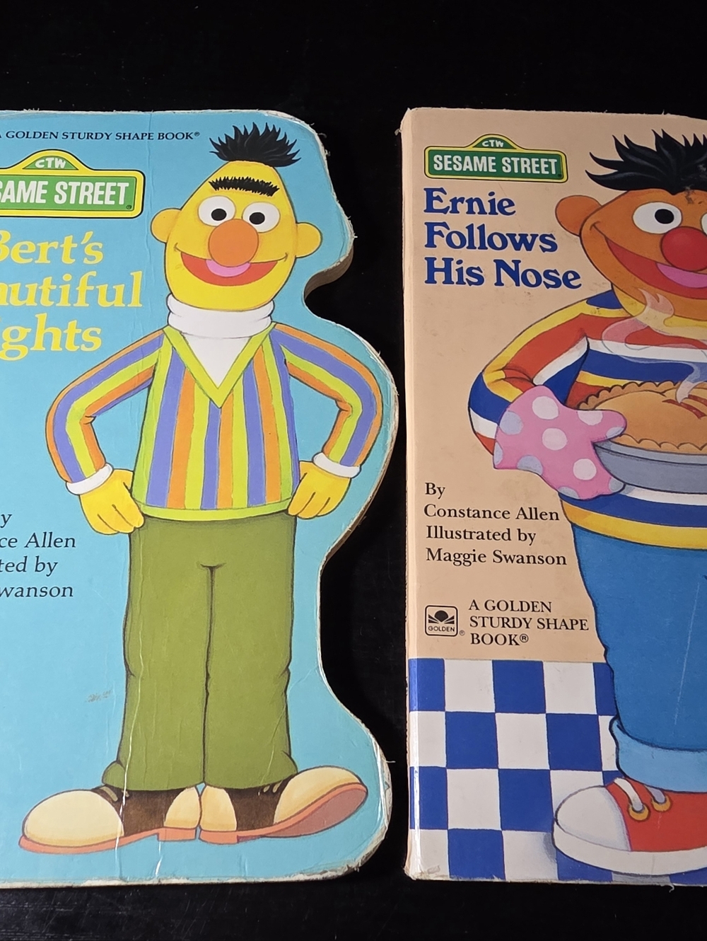 4 Sesame Street Board Books Bert Ernie Big Bird Cookie Monster Shapes Learning - Picture 2 of 5